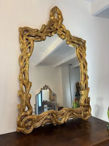 brocante six fours miroir doree