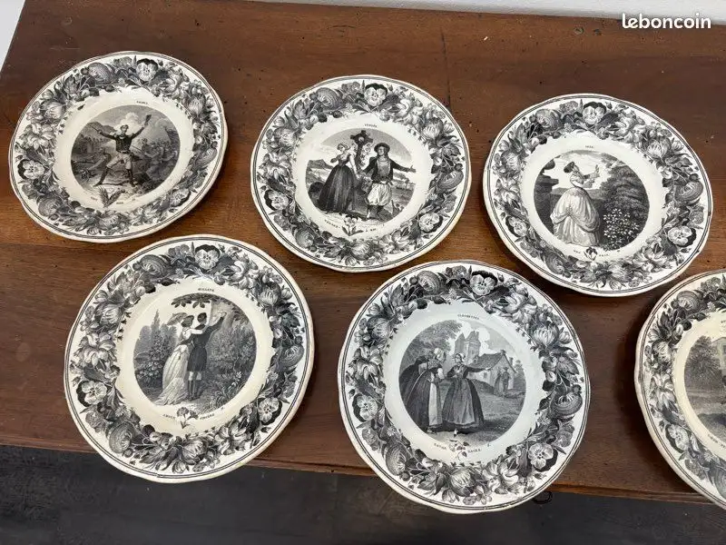 Assiettes anciennes Creil et Montereau � Six-Fours
